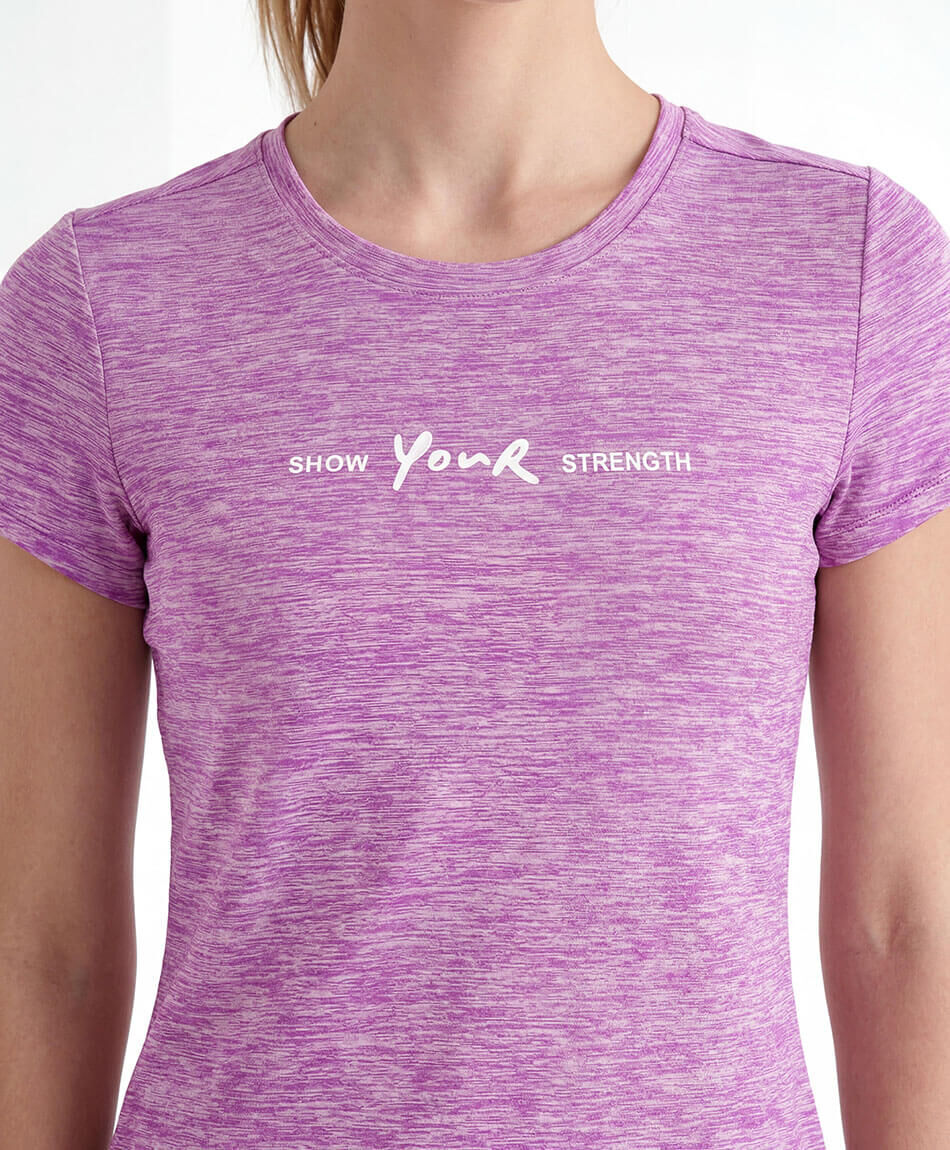 Polera deportiva mujer frase melange