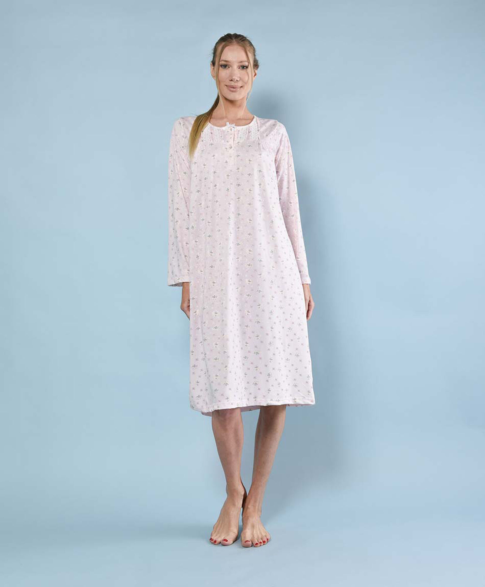Camisa de dormir mujer larga floreada Camisa de dormir mujer larga floreada