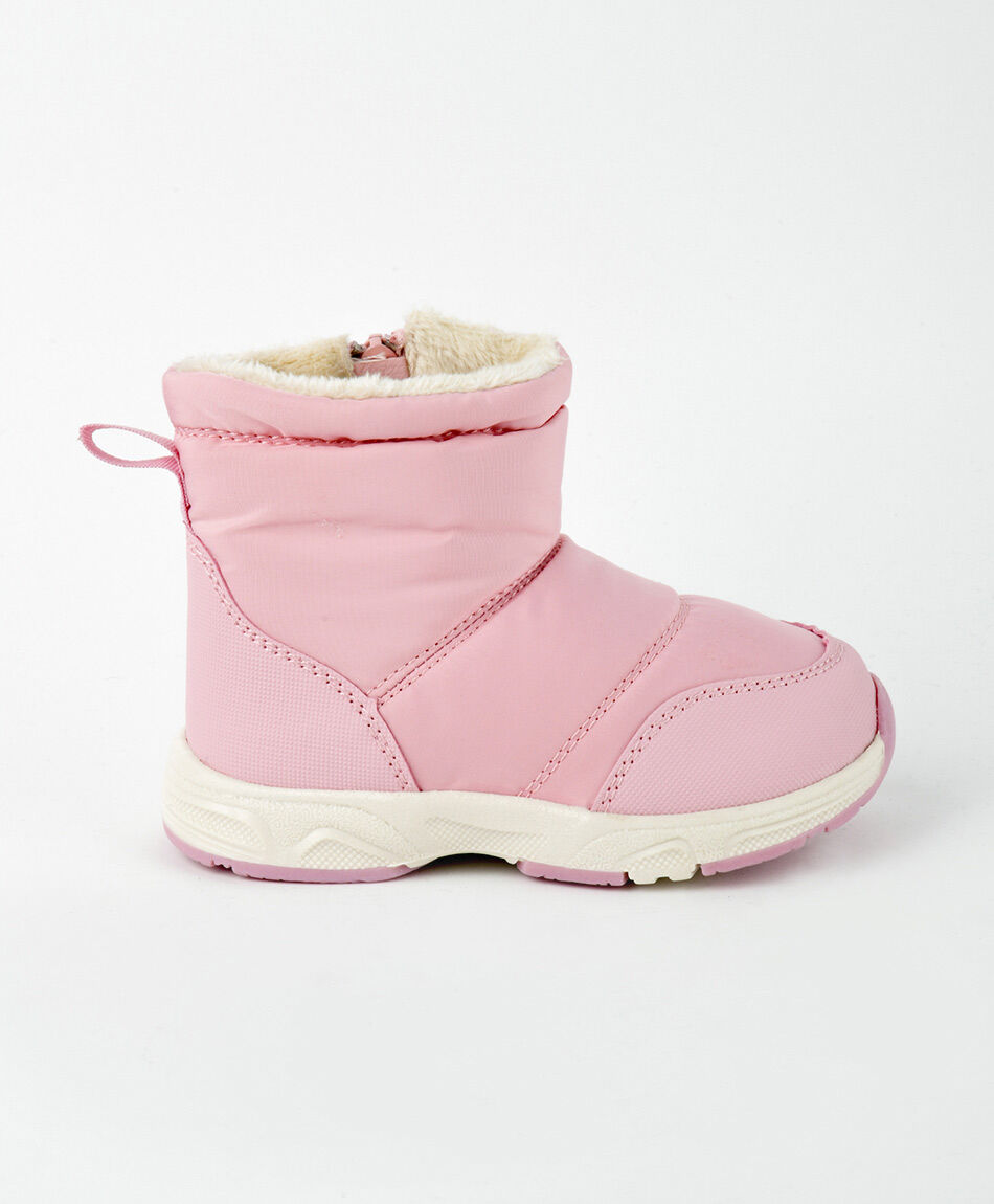 Bota infantil forrada rosada