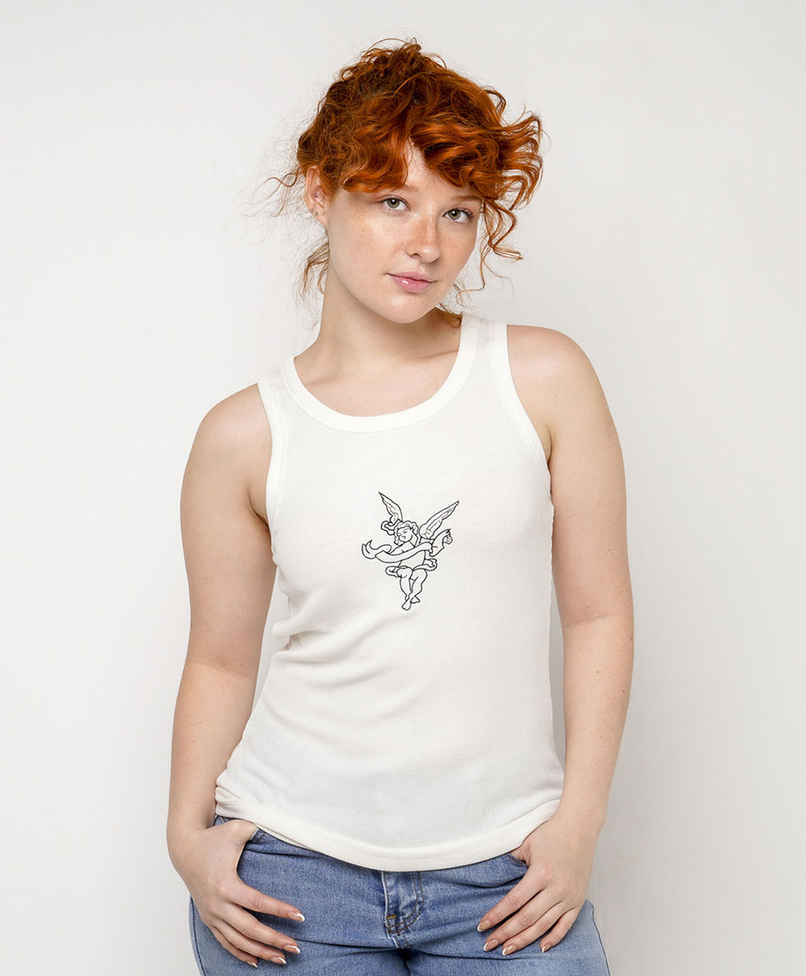 Polera mujer ángel bordado Polera mujer ángel bordado
