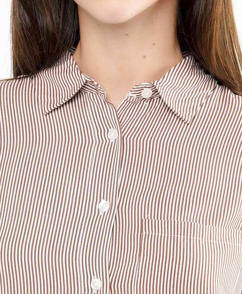 Blusa mujer dise&ntilde;o rayas brown
