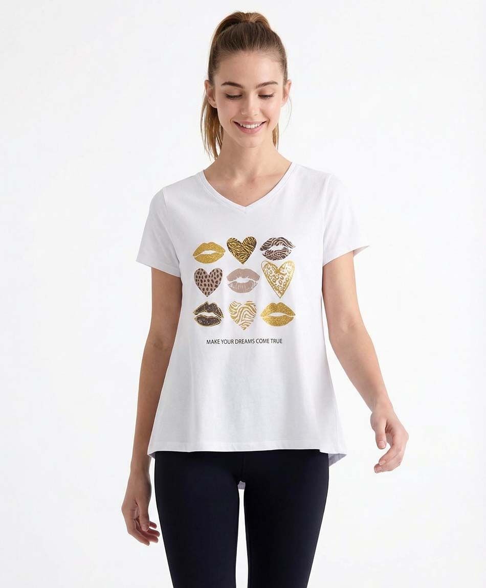 Polera deportiva mujer oversize white