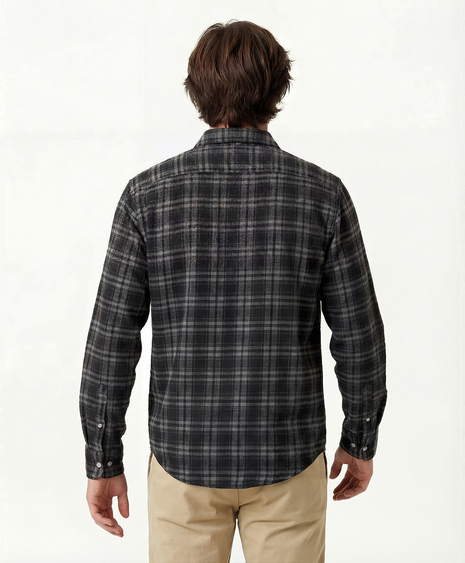 Camisa hombre franela gris