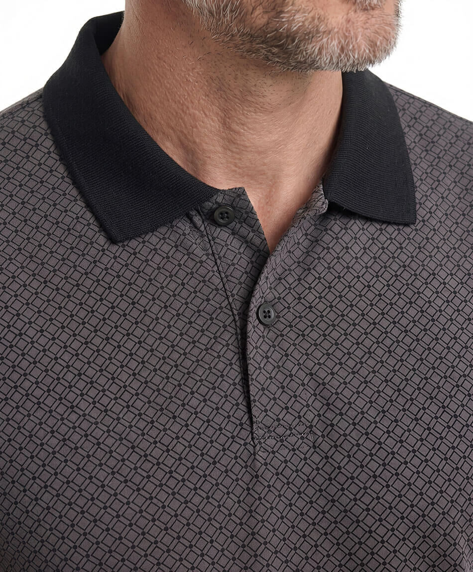 Polera hombre polo rombos