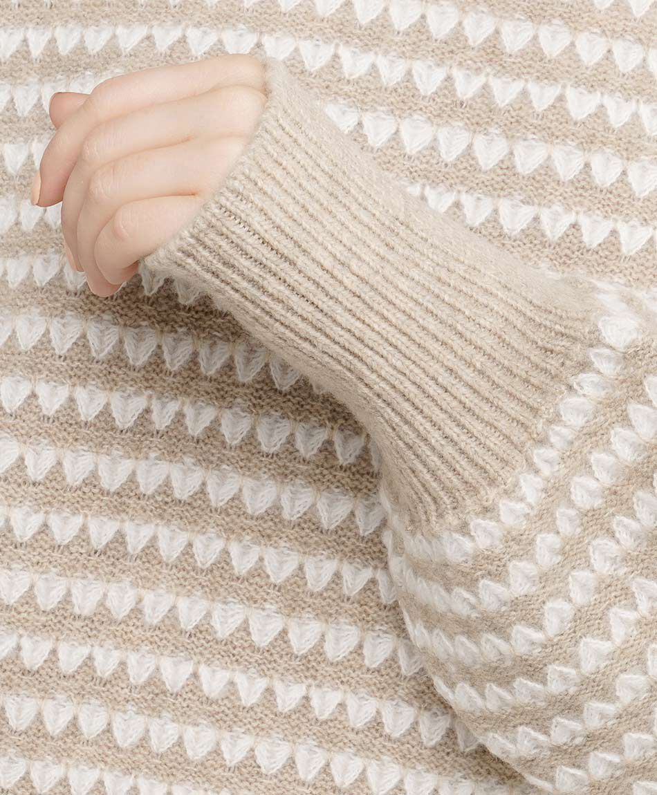 Sweater mujer rayas beige light