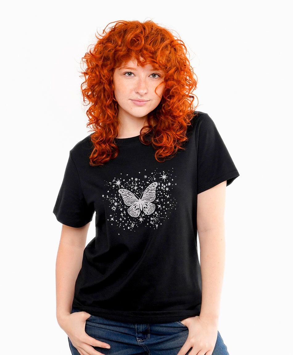 Polera mujer estampado butterfly