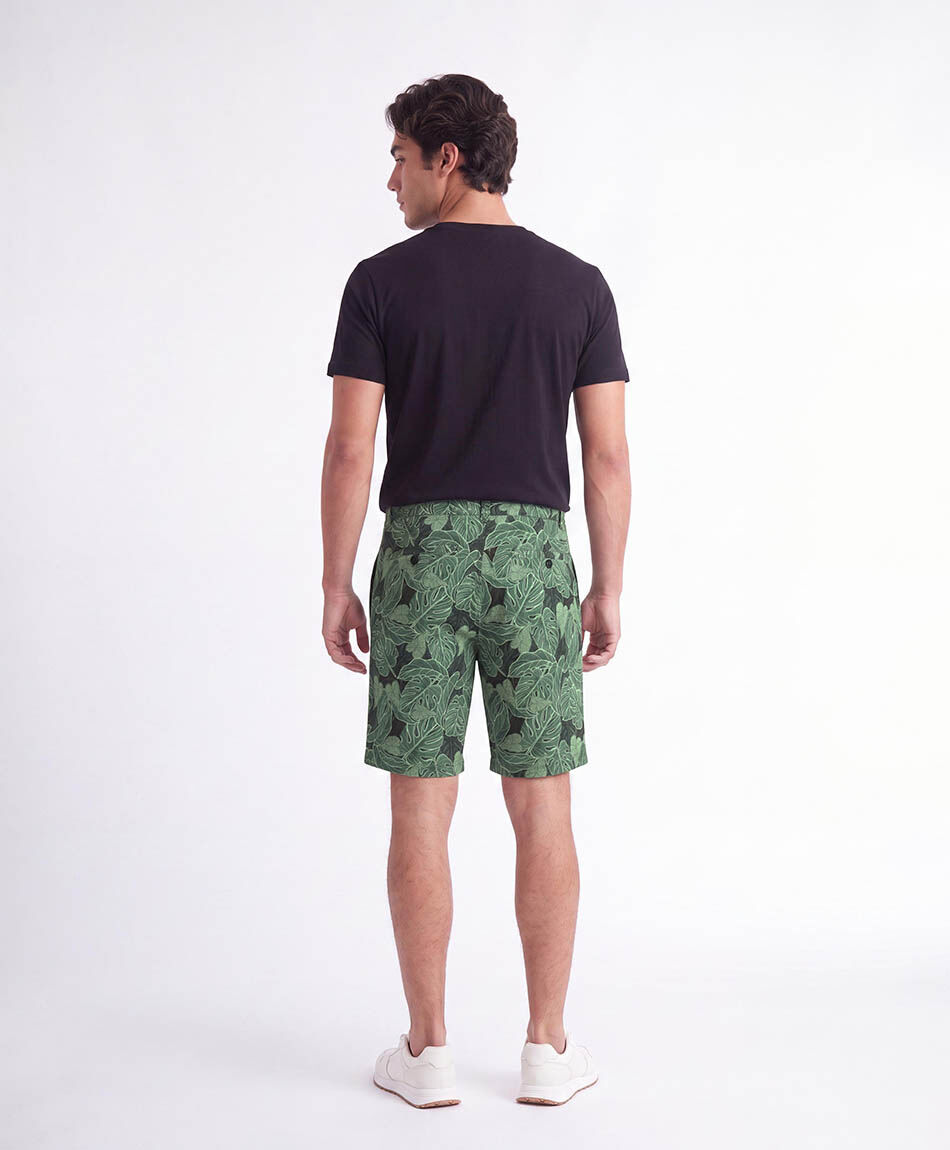 Bermuda hombre surf hojas