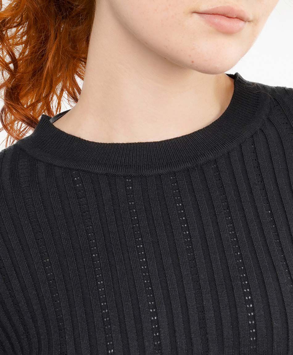 Sweater mujer texturizado negro
