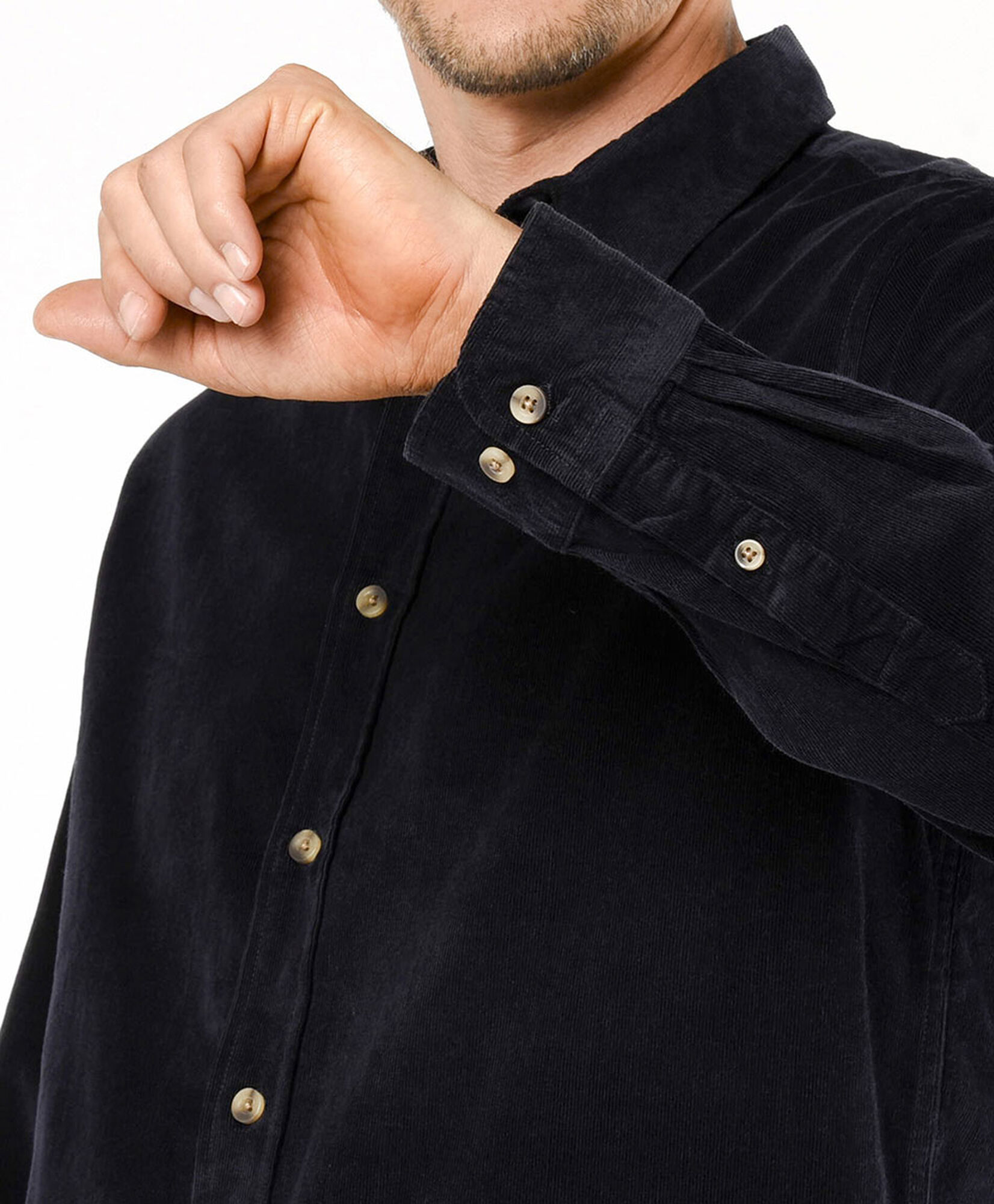 Camisa hombre corderoy negra Camisa hombre corderoy negra