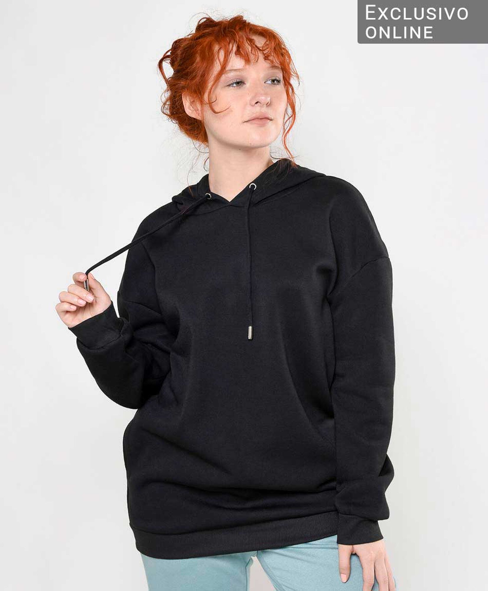 Polerón deportivo mujer liso oversize Polerón deportivo mujer liso oversize