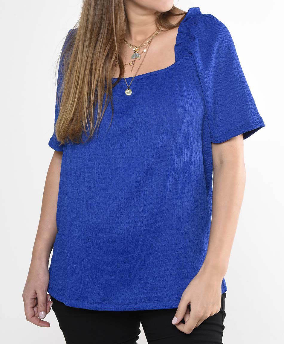 Polera manga corta cuello cuadrado