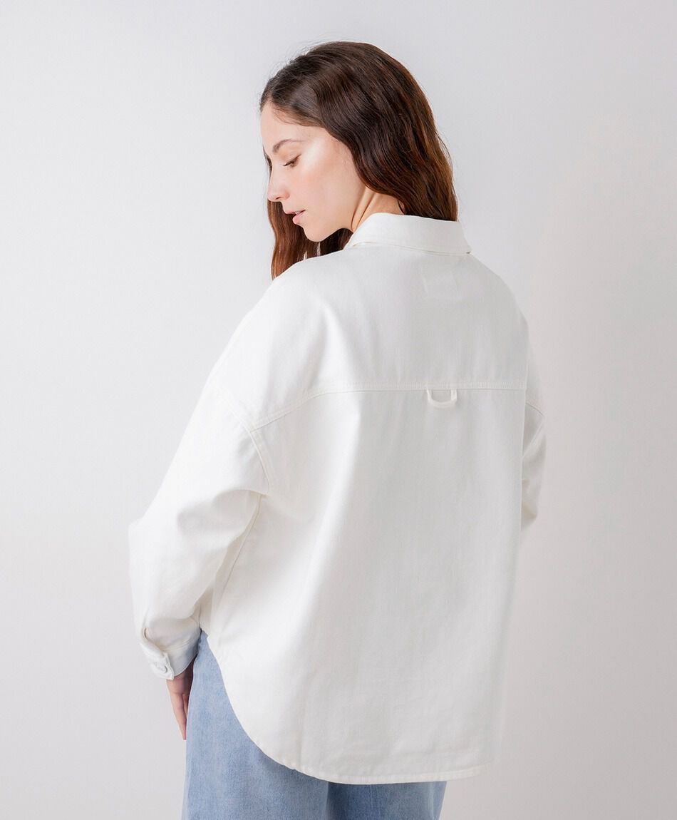 Blusa mujer denim oversize blanca