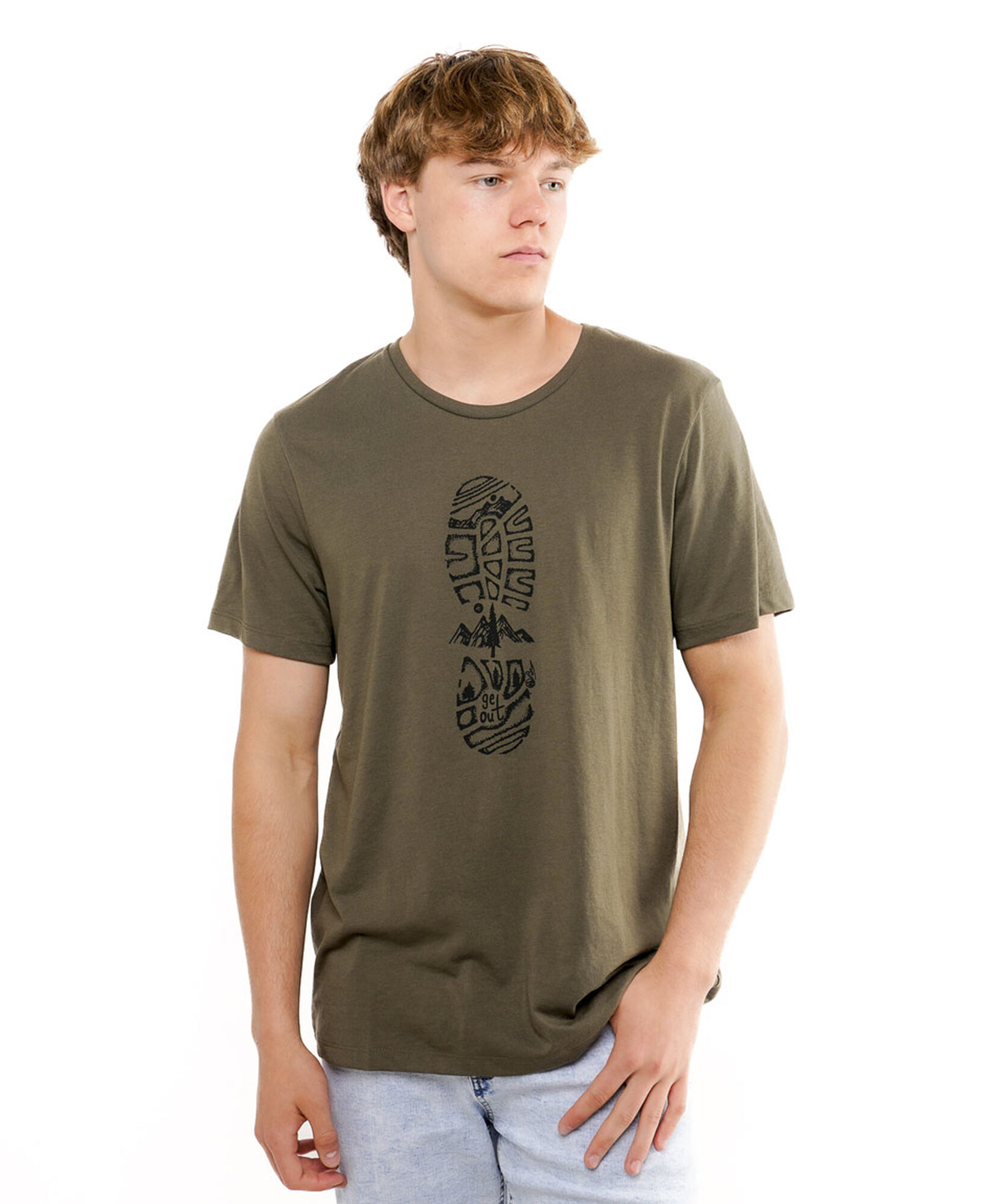 Polera hombre estampado planta zapato Polera hombre estampado planta zapato