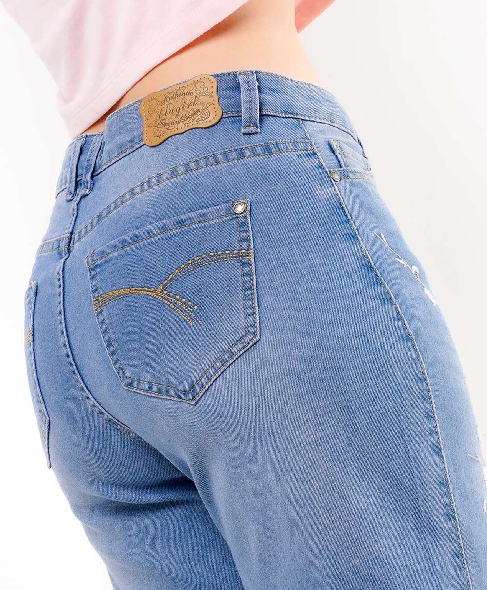 Jeans mujer flores bordadas wide Jeans mujer flores bordadas wide