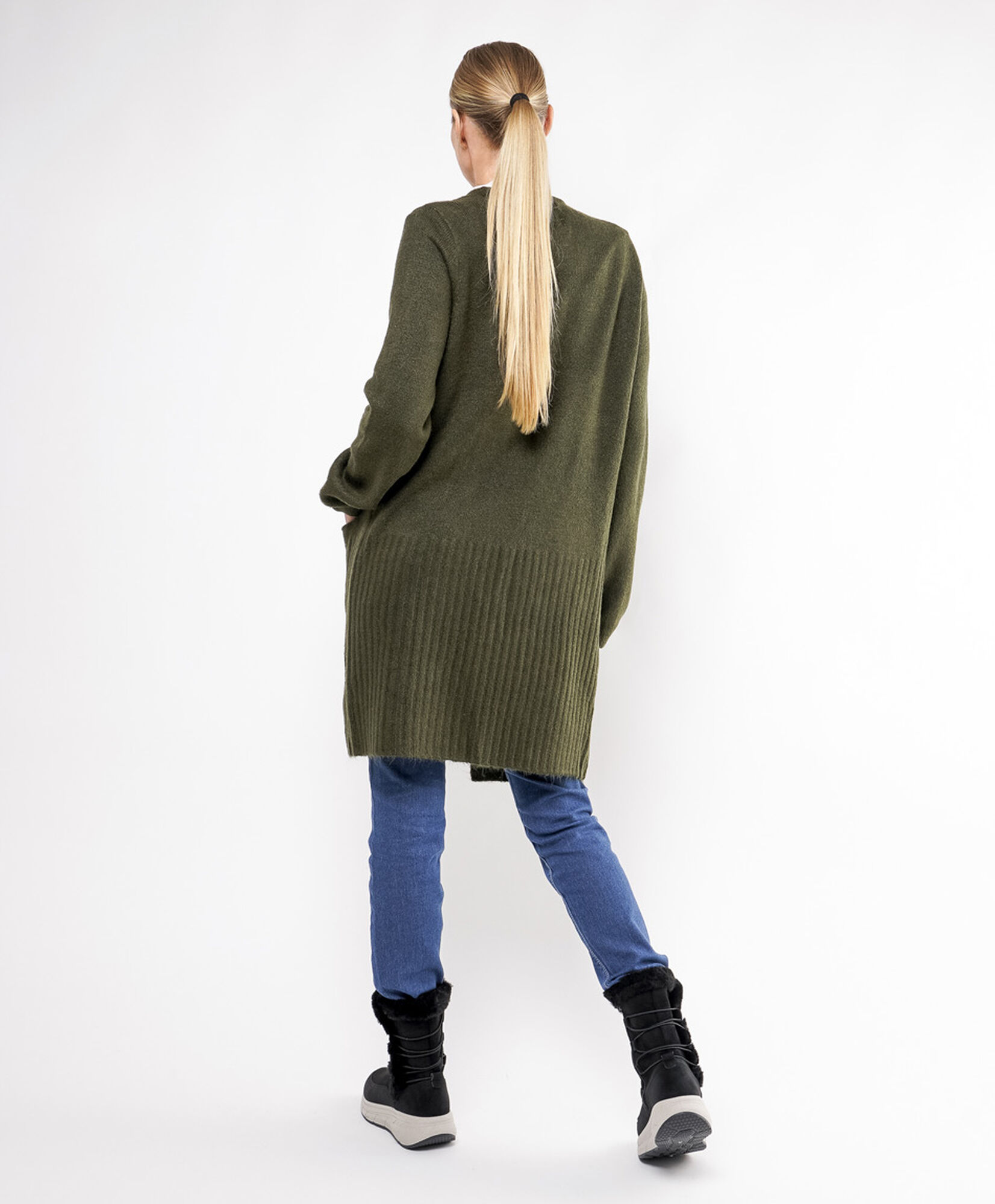 Cardigan mujer largo acanalado Cardigan mujer largo acanalado