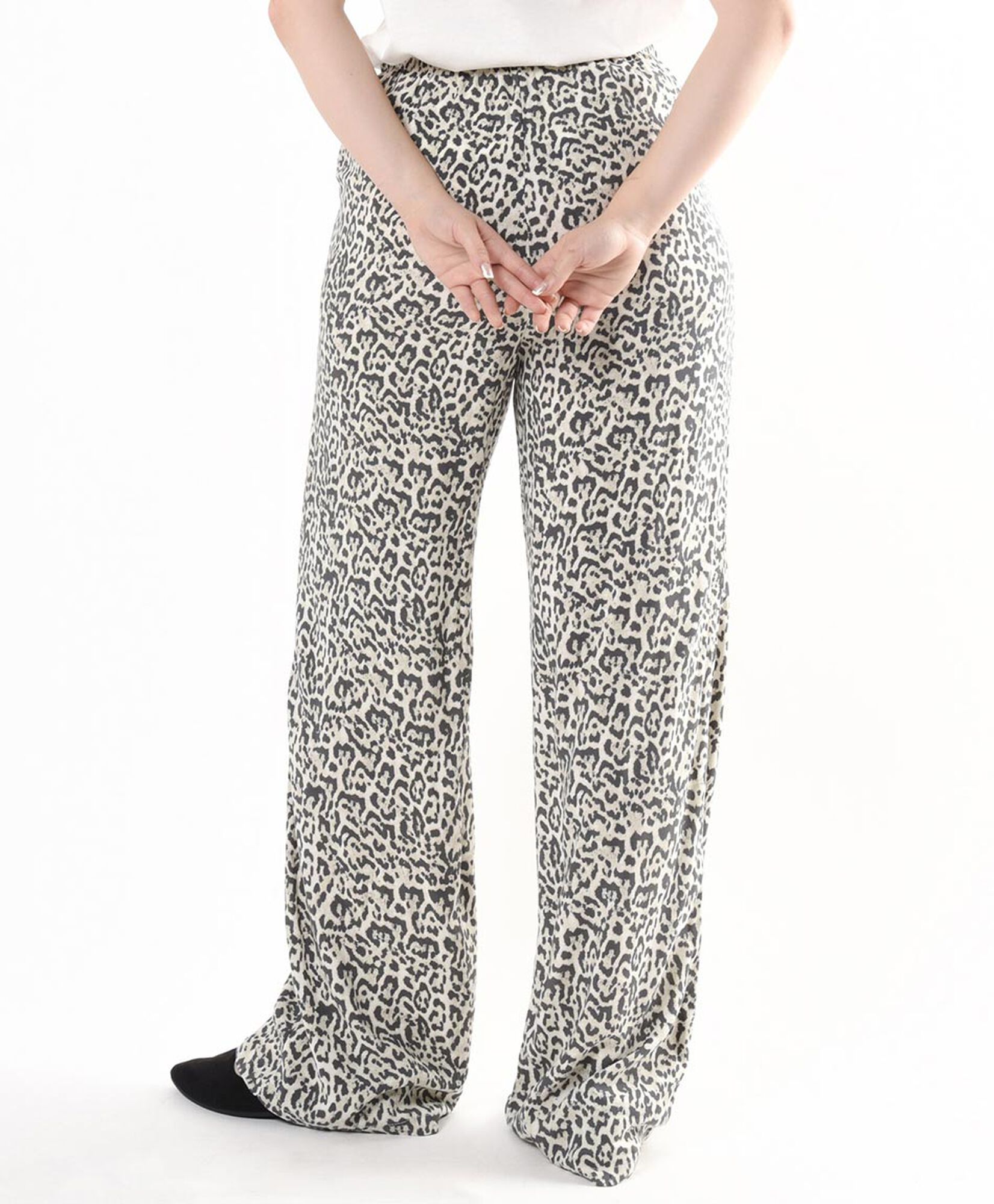 Pantalón mujer animal print lazo wide Pantalón mujer animal print lazo wide