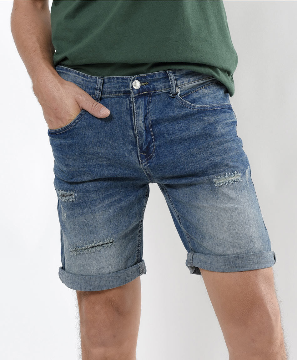 Bermuda hombre denim doblez