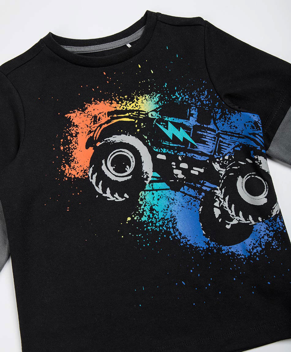Polera beb&eacute; estampado monster truck