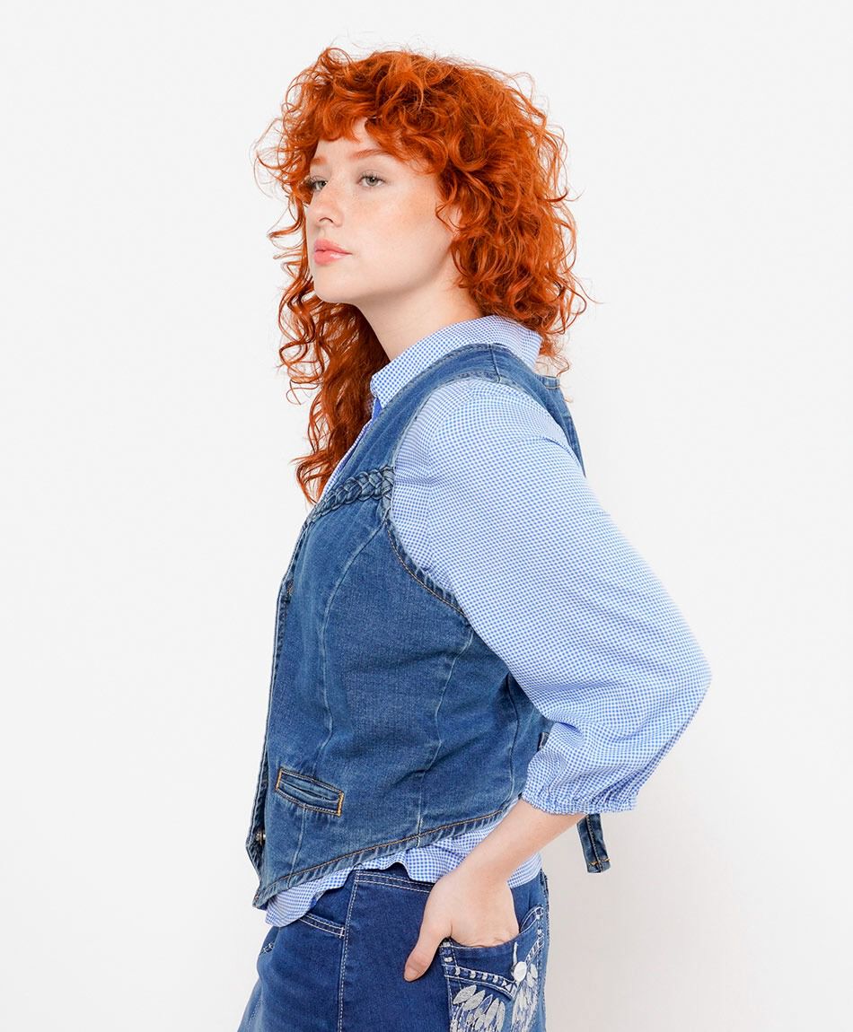 Vest mujer denim trenzas