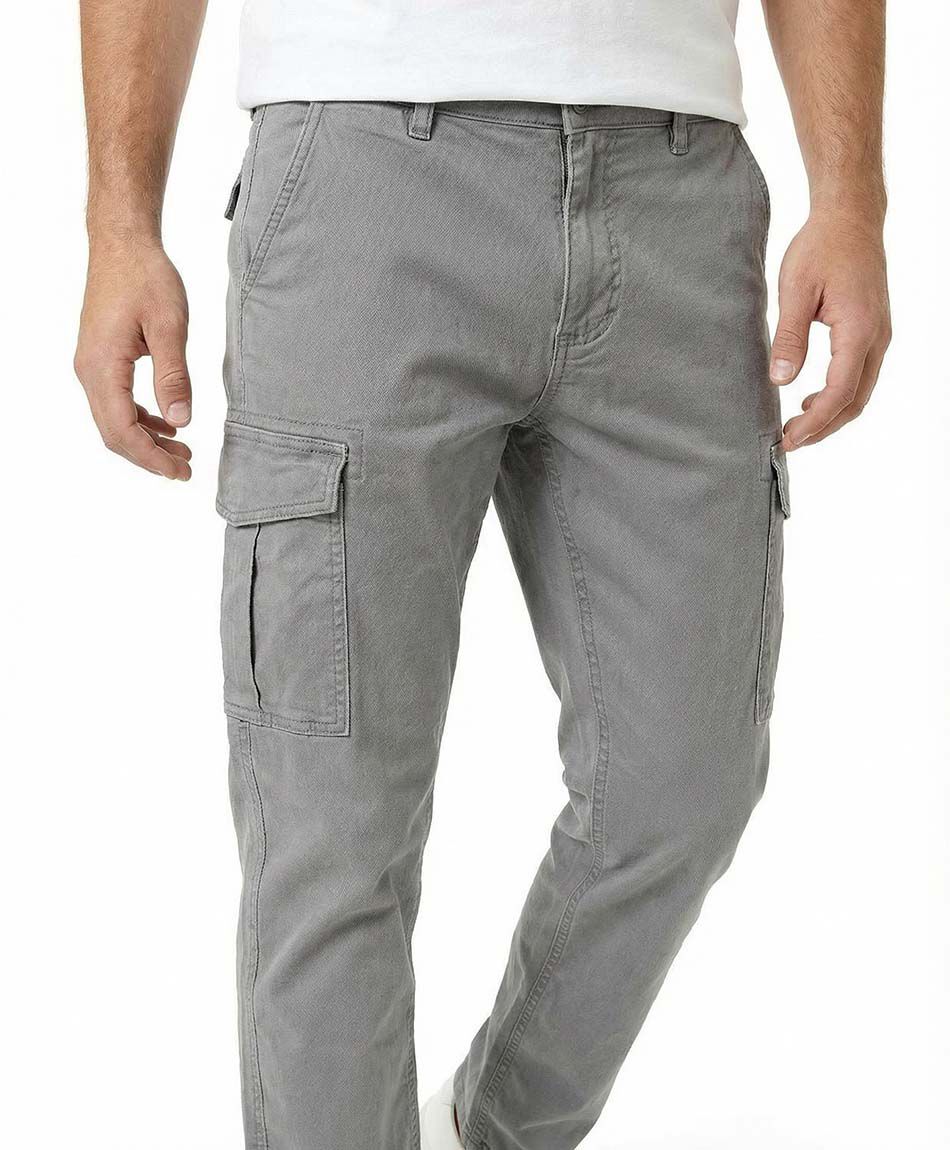 Pantal&oacute;n hombre liso cargo