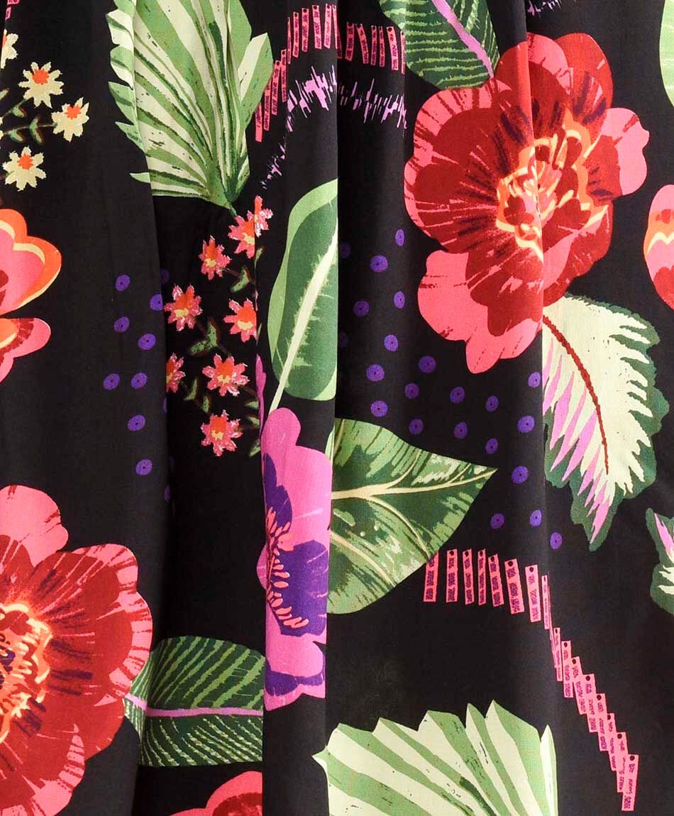 Vestido mujer print hojas