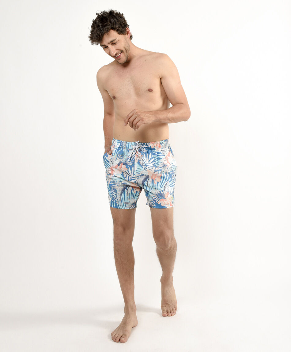 Traje de ba&ntilde;o hombre floreado tropical