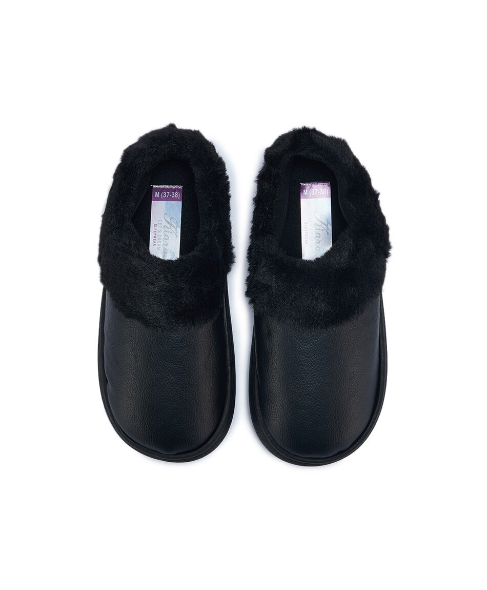 Zapatillas de descanso mujer peludo black