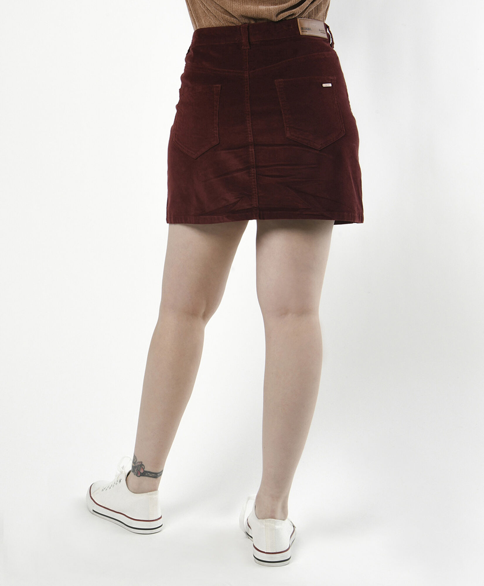 Mini falda mujer corderoy rojo oscuro Mini falda mujer corderoy rojo oscuro