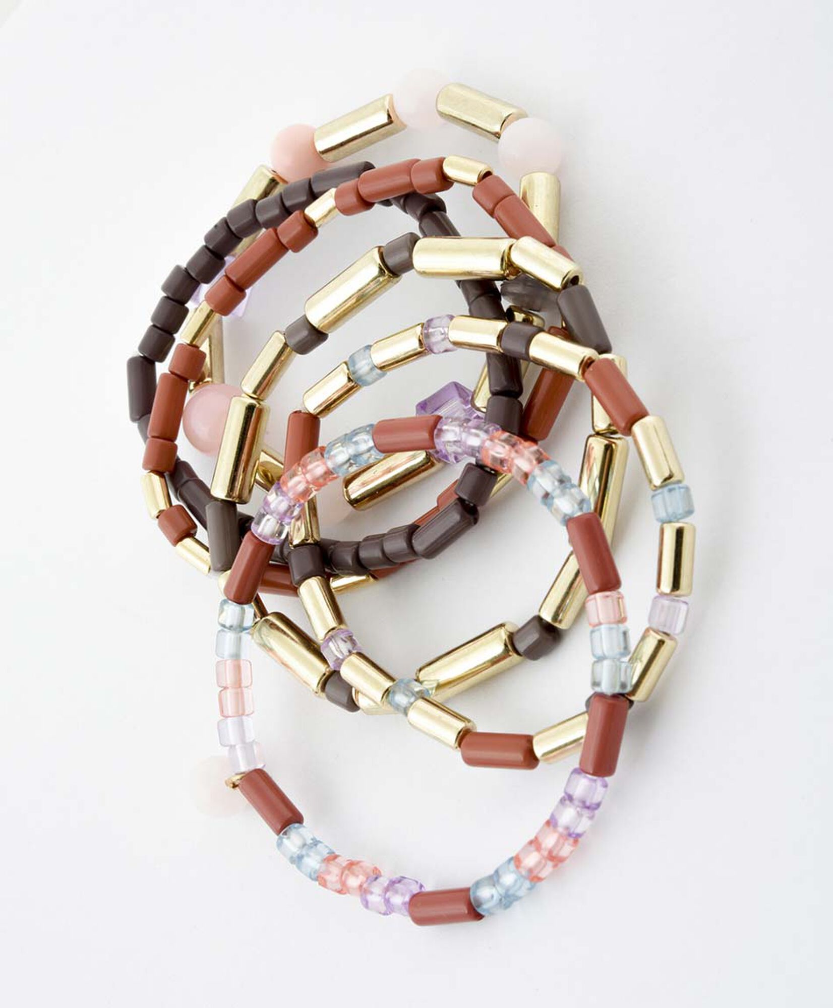 Set de pulseras mujer rosadas variadas 6 piezas Set de pulseras mujer rosadas variadas 6 piezas