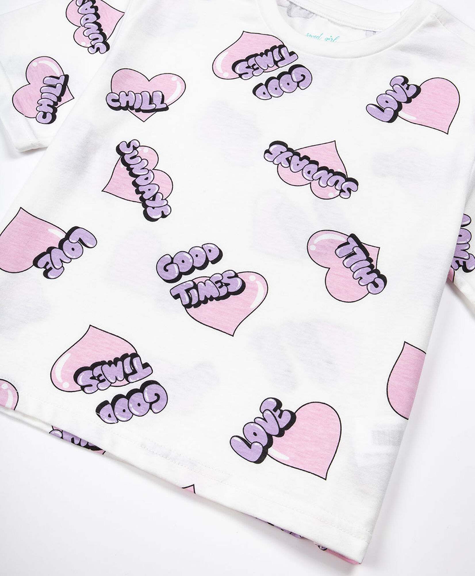 Polera niña corazones Polera niña corazones