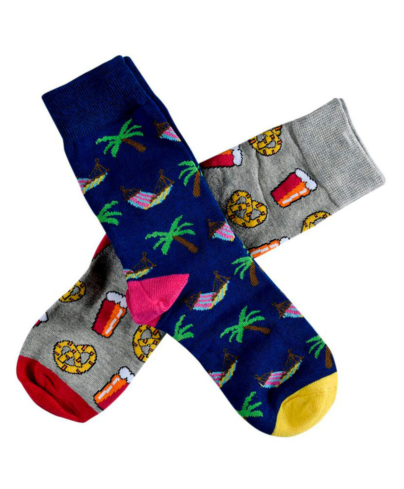 Pack 2 calcetines hombre tropical y pretzels Pack 2 calcetines hombre tropical y pretzels