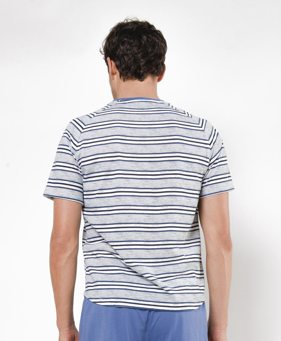 Pijama hombre rayas bolsillo 2 piezas