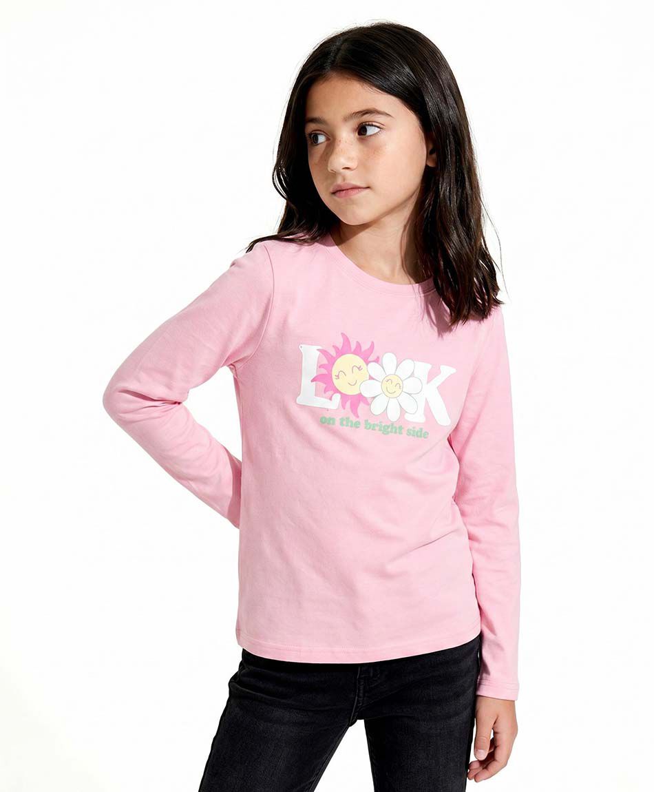 Polera ni&ntilde;a manga larga look