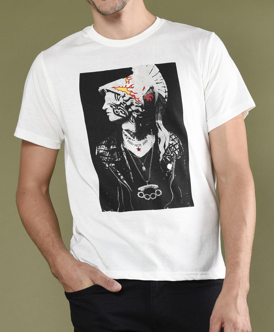 Polera manga corta cuello redondo