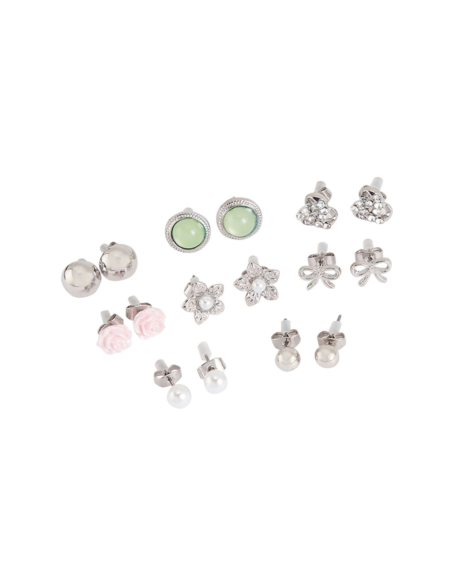 Set 8 aros mujer mix plateados Set 8 aros mujer mix plateados