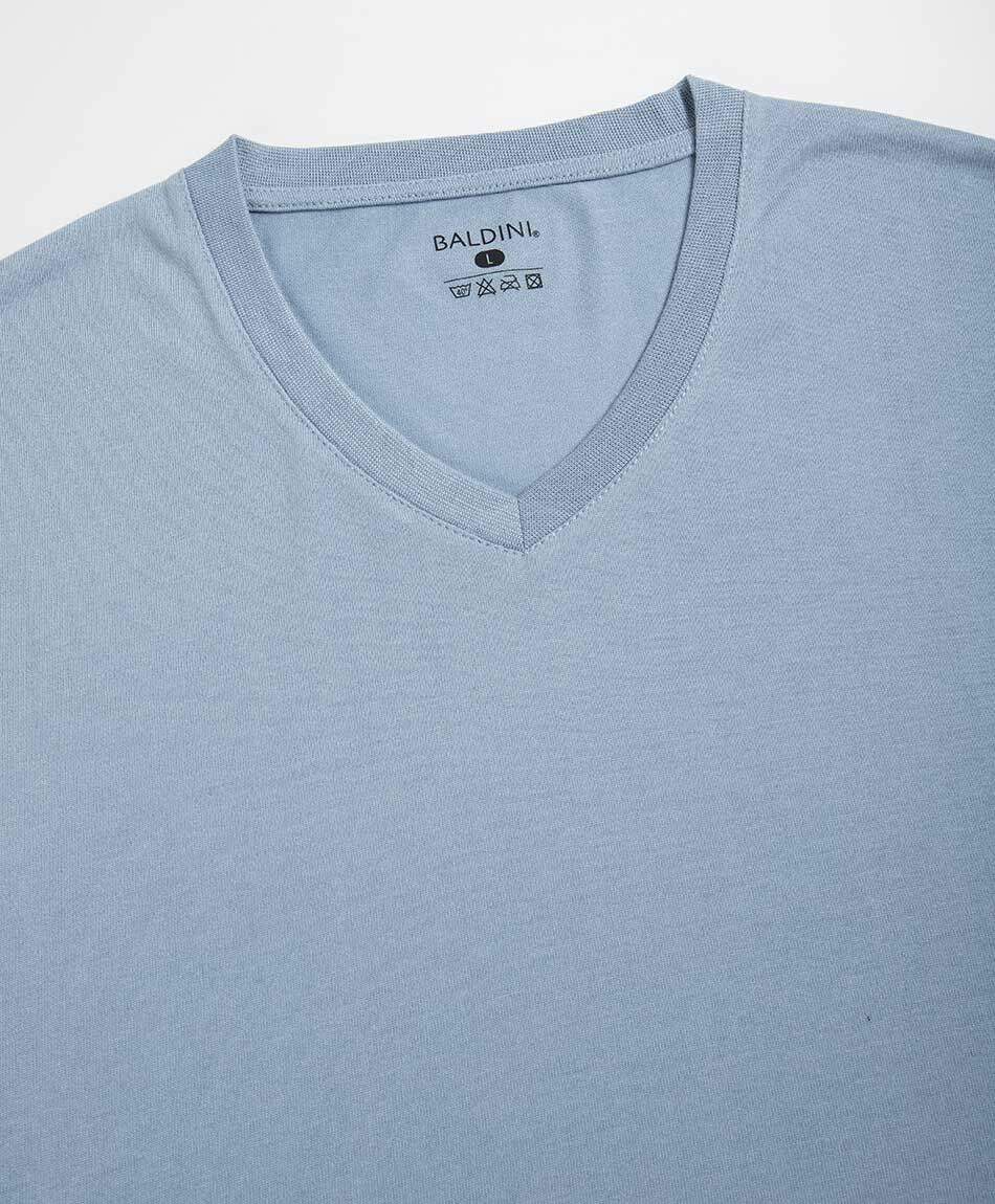 Pijama hombre  azul liso