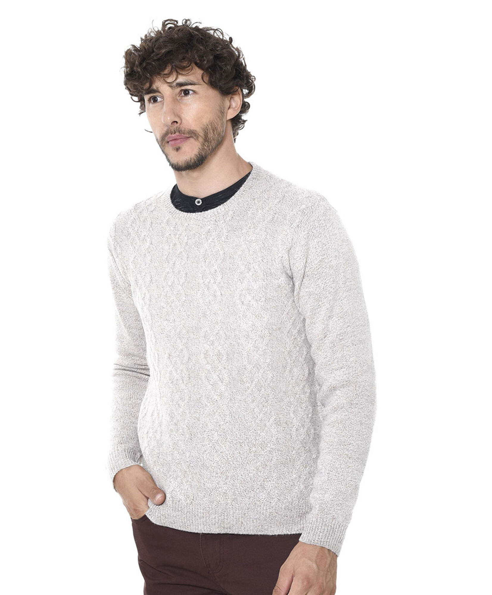 Sweater cuello redondo melange Sweater cuello redondo melange