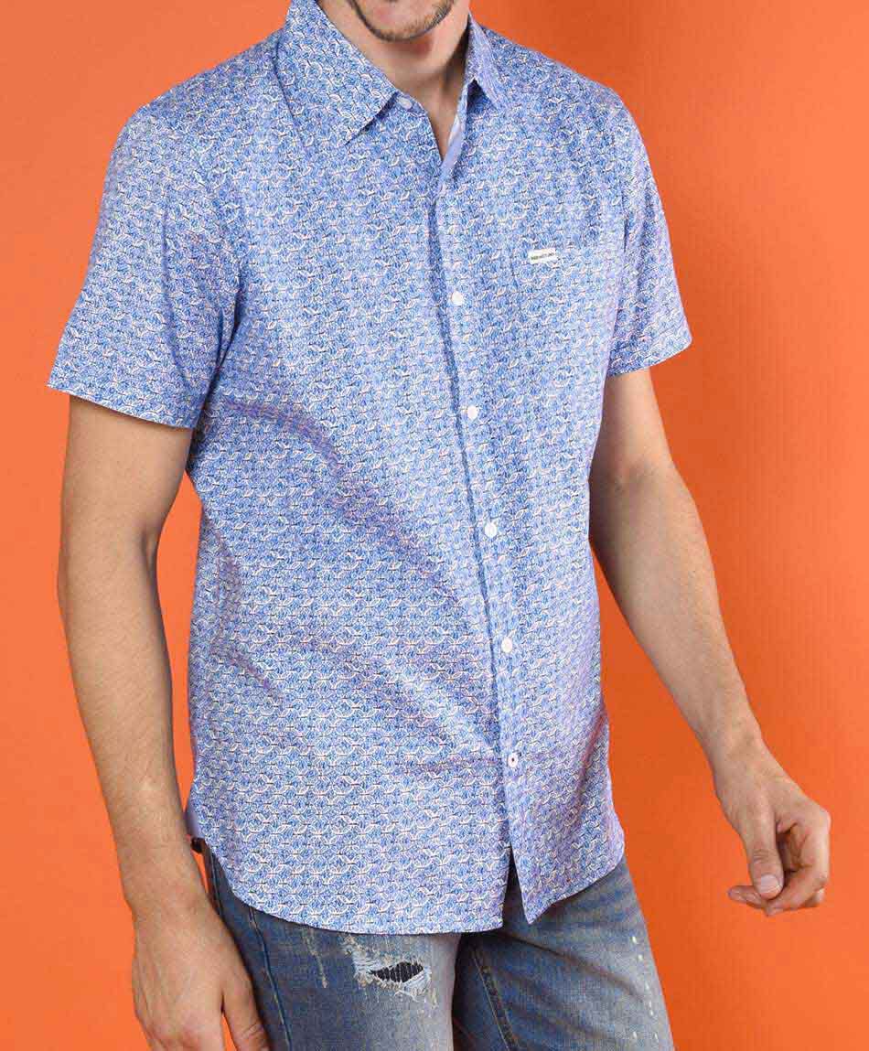 Camisa estampada manga corta