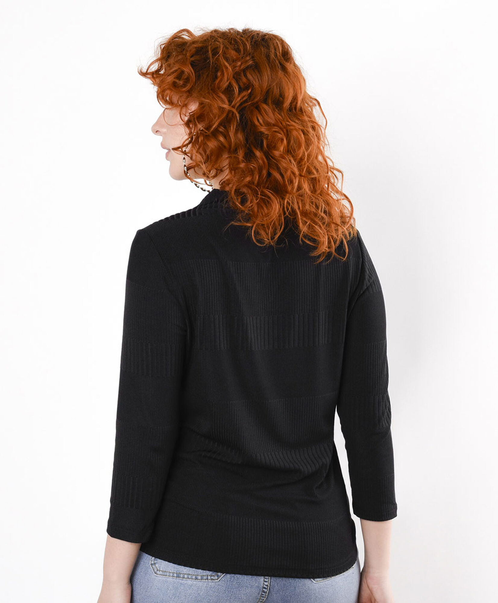 Polera mujer jacquard cuello medio Polera mujer jacquard cuello medio