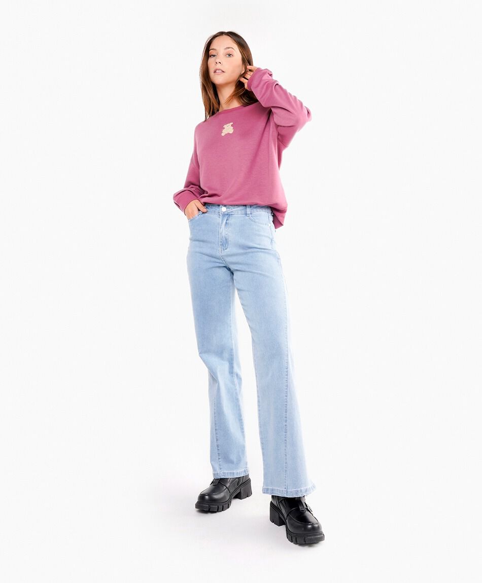 Jeans mujer wide leg  costuras