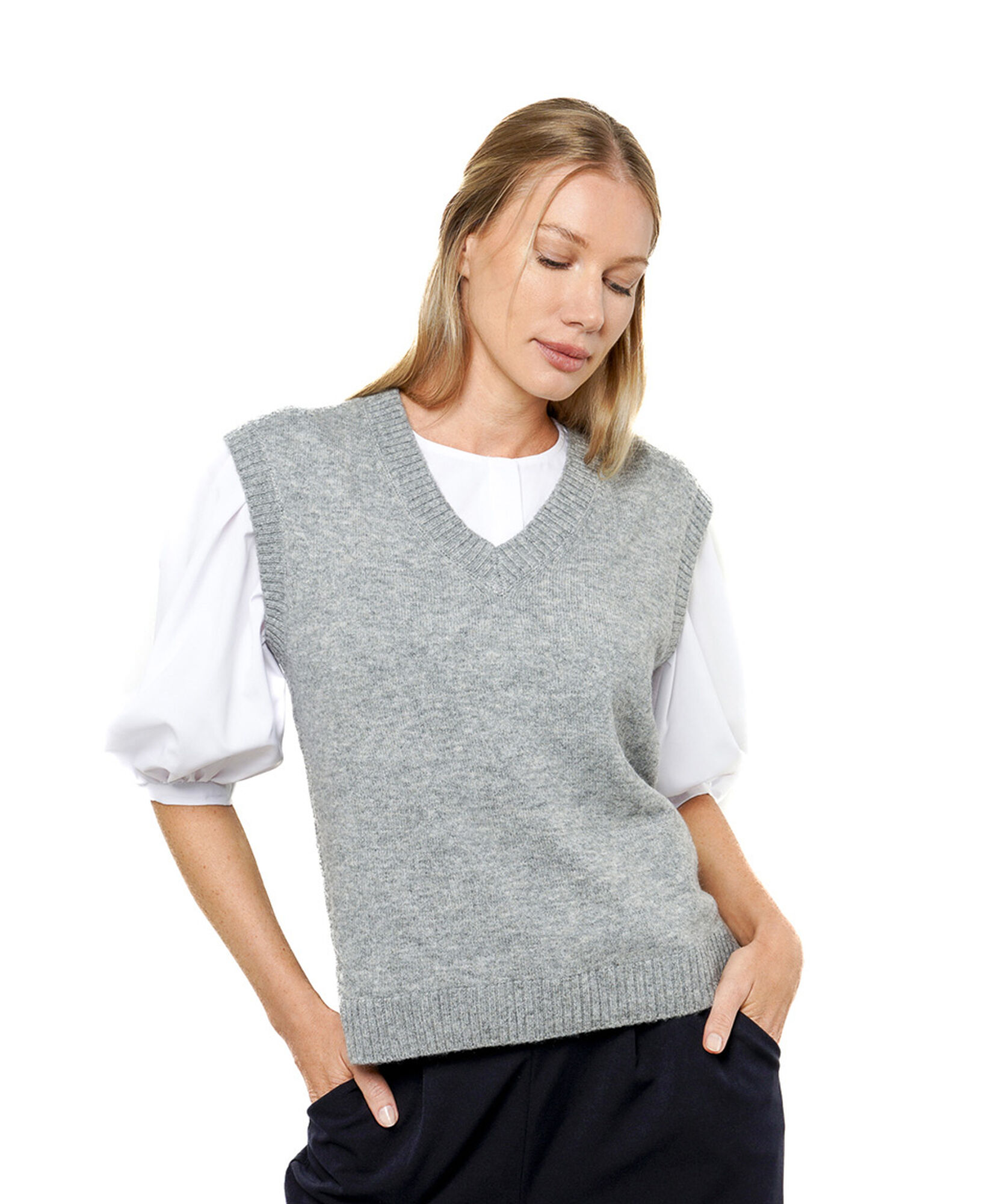 Sweater mujer vest cuello en v Sweater mujer vest cuello en v