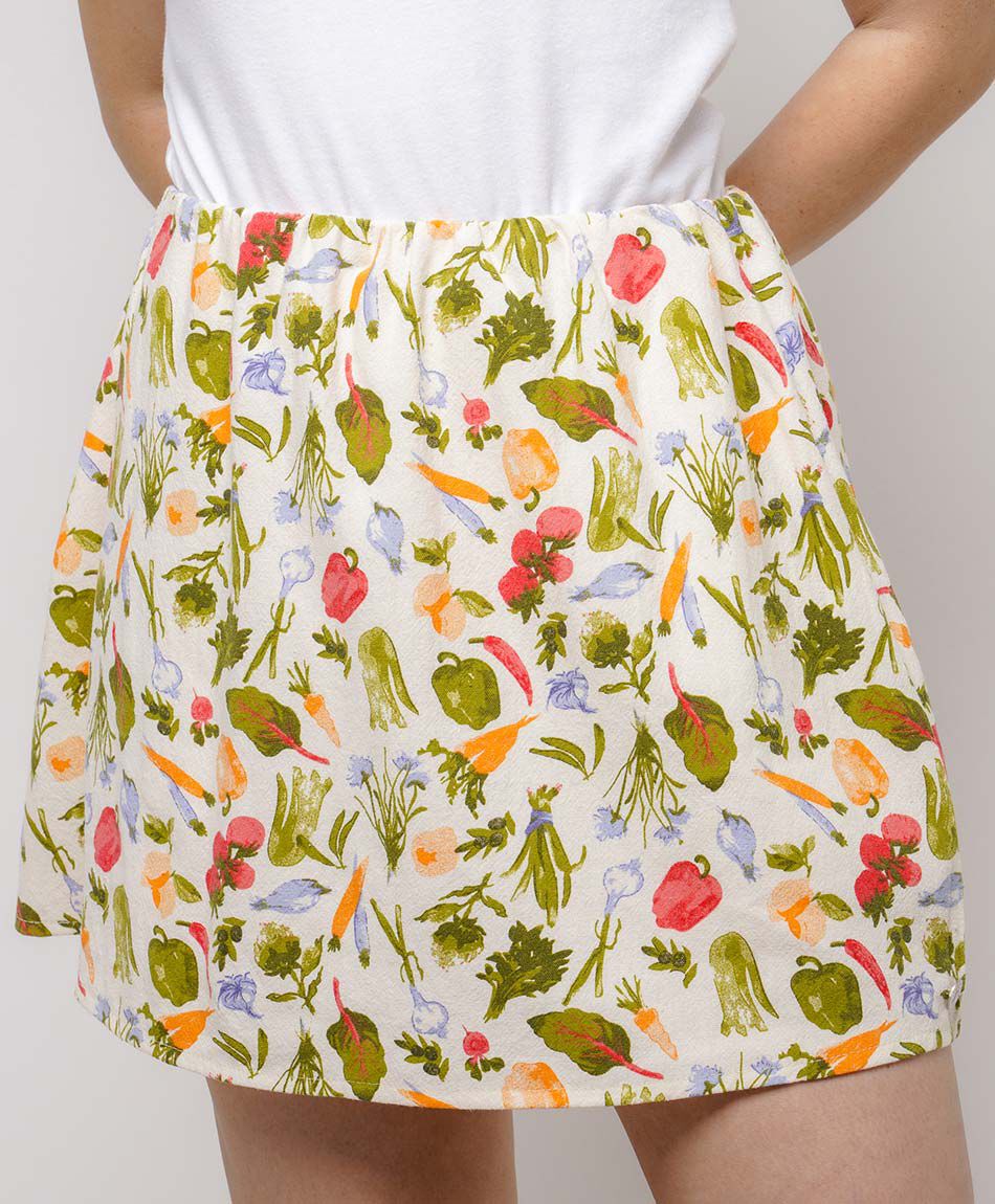 Falda mujer short print verduras