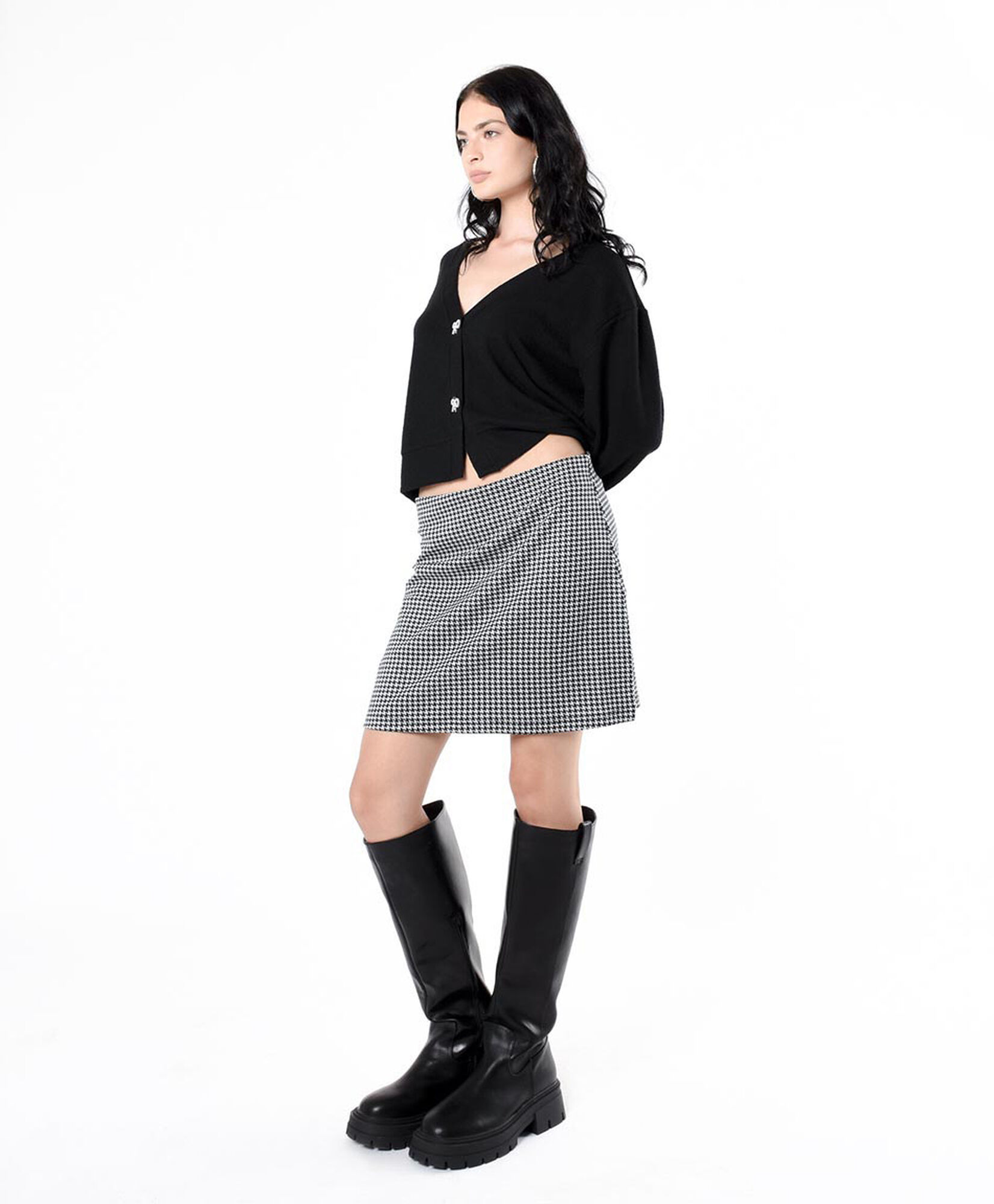 Mini falda mujer pied de poule Mini falda mujer pied de poule
