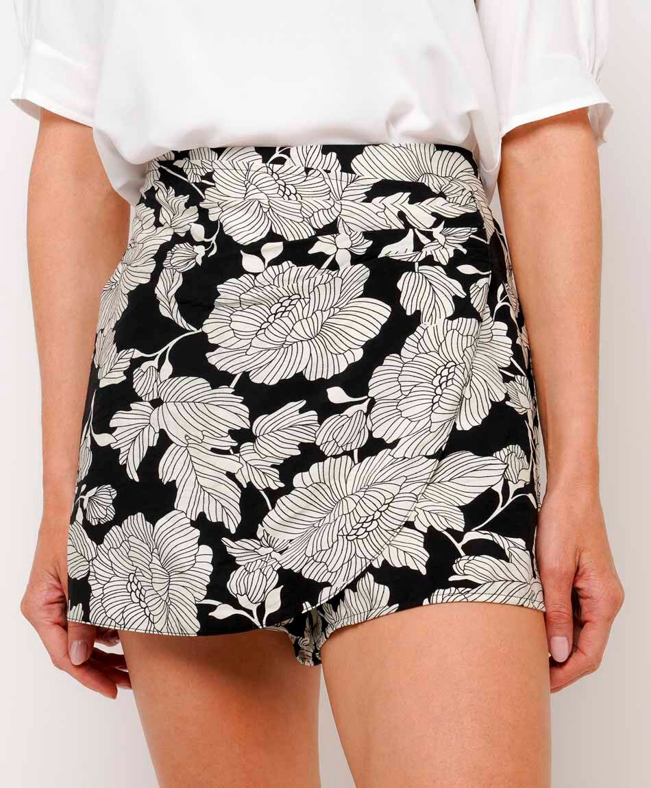 Short mujer pollera flores