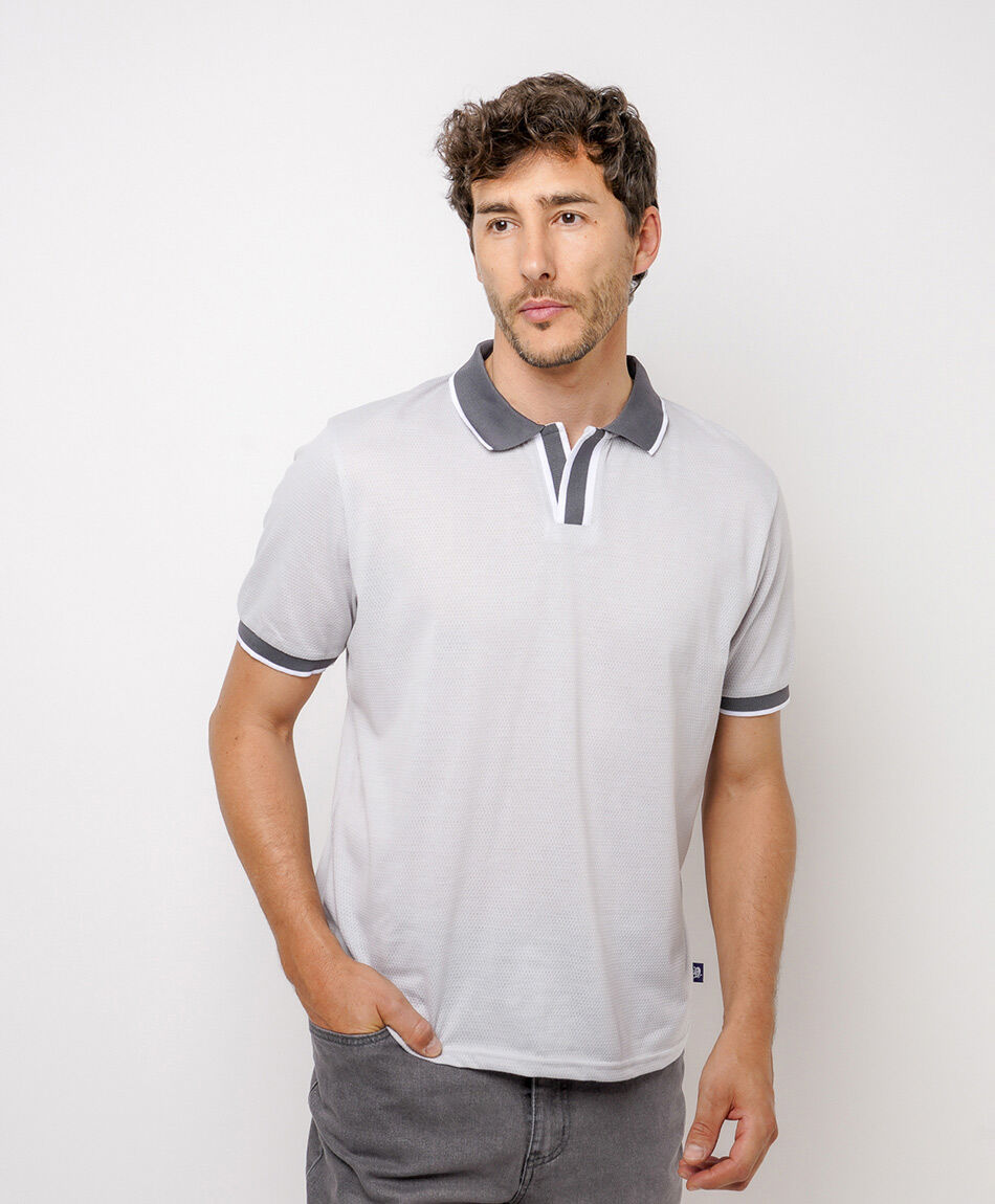 Polera hombre polo color cuello