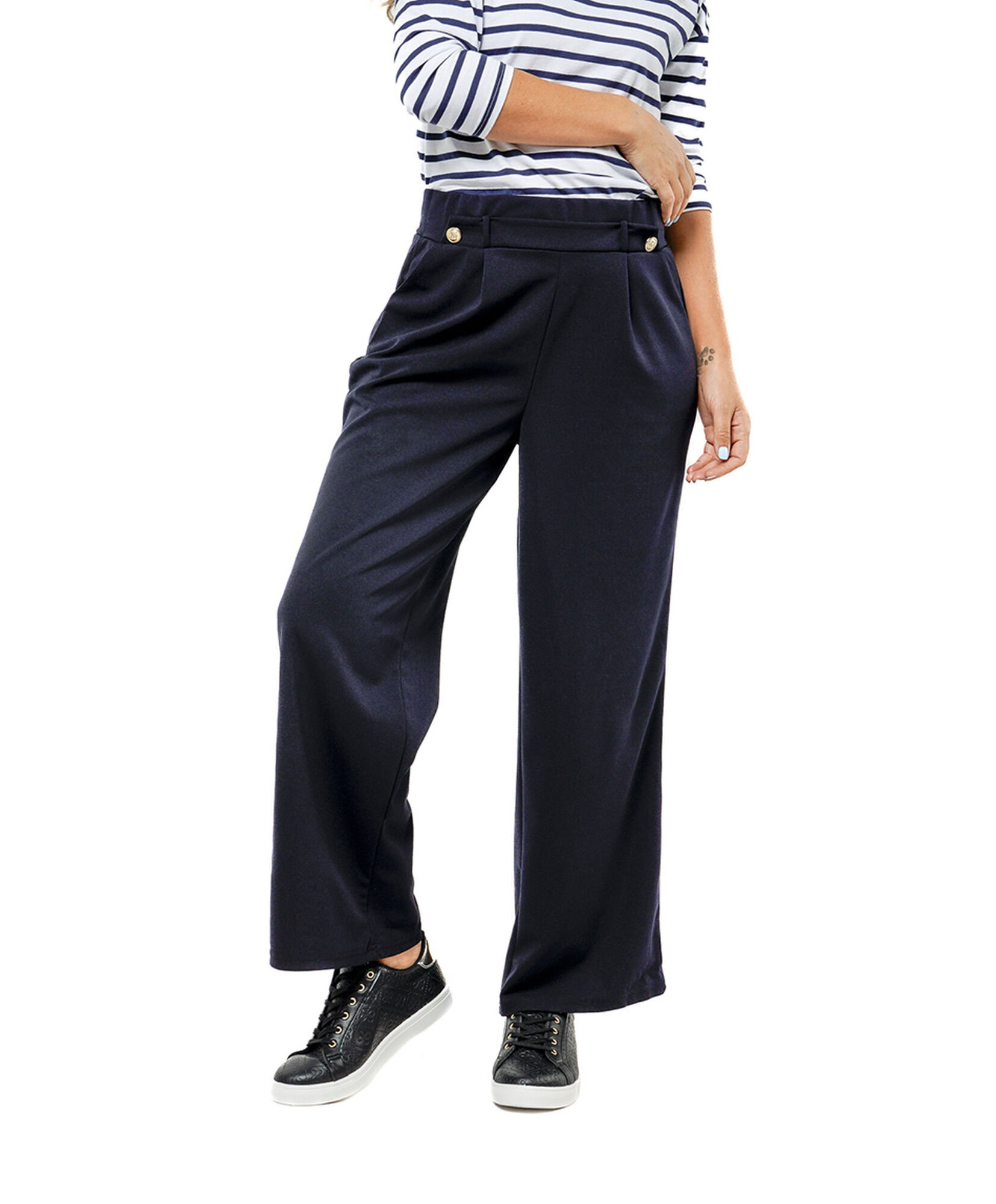 Pantalón mujer botones pretina Pantalón mujer botones pretina