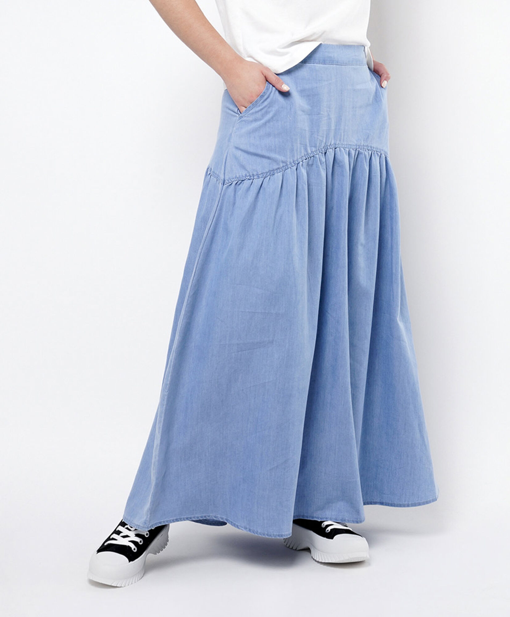 Falda mujer tencel bolsillos Falda mujer tencel bolsillos