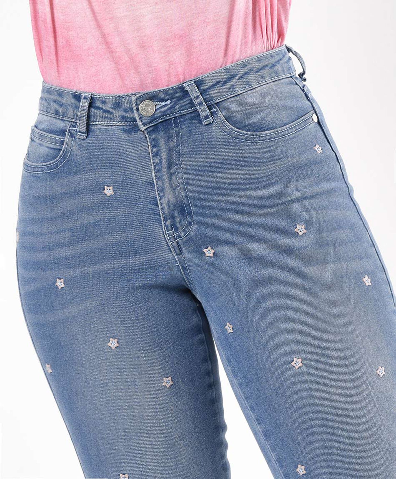 Jeans mujer estrellas bordadas skinny fit Jeans mujer estrellas bordadas skinny fit