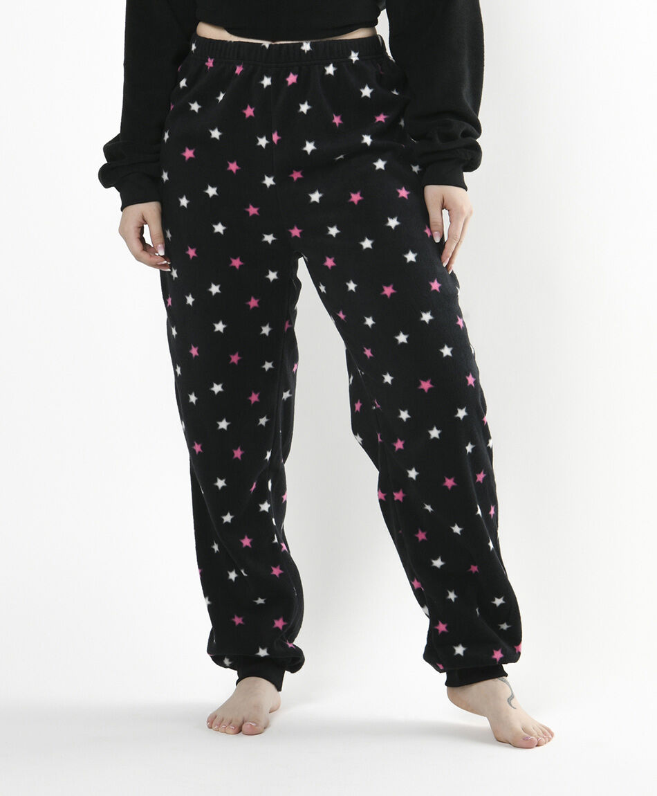 Pijama mujer polar gato negro estrellas