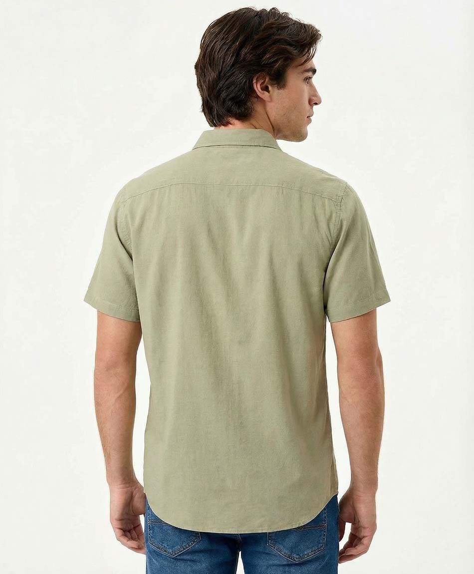 Camisa hombre lisa manga corta